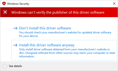 Universal ADB Driver Windows Security